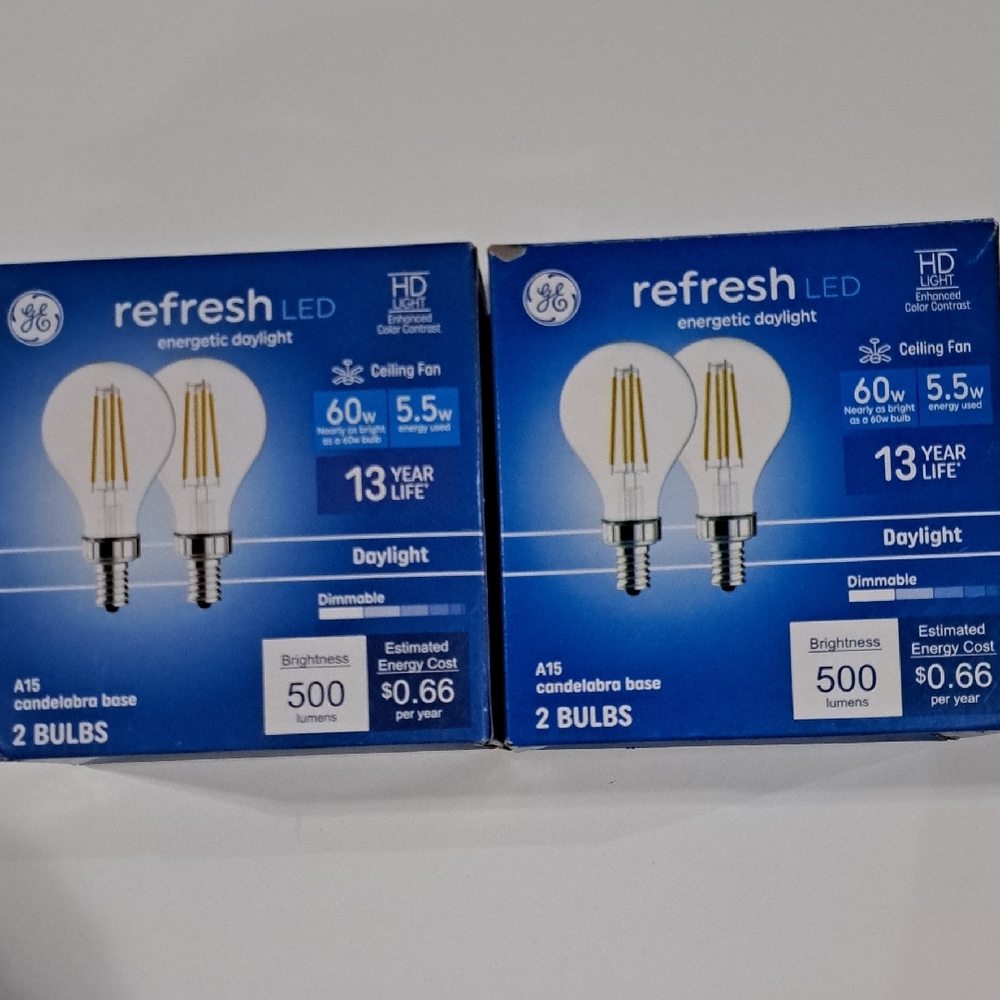 GE Refresh Candelabra 60w LED Light Bulbs - Daylight (4)